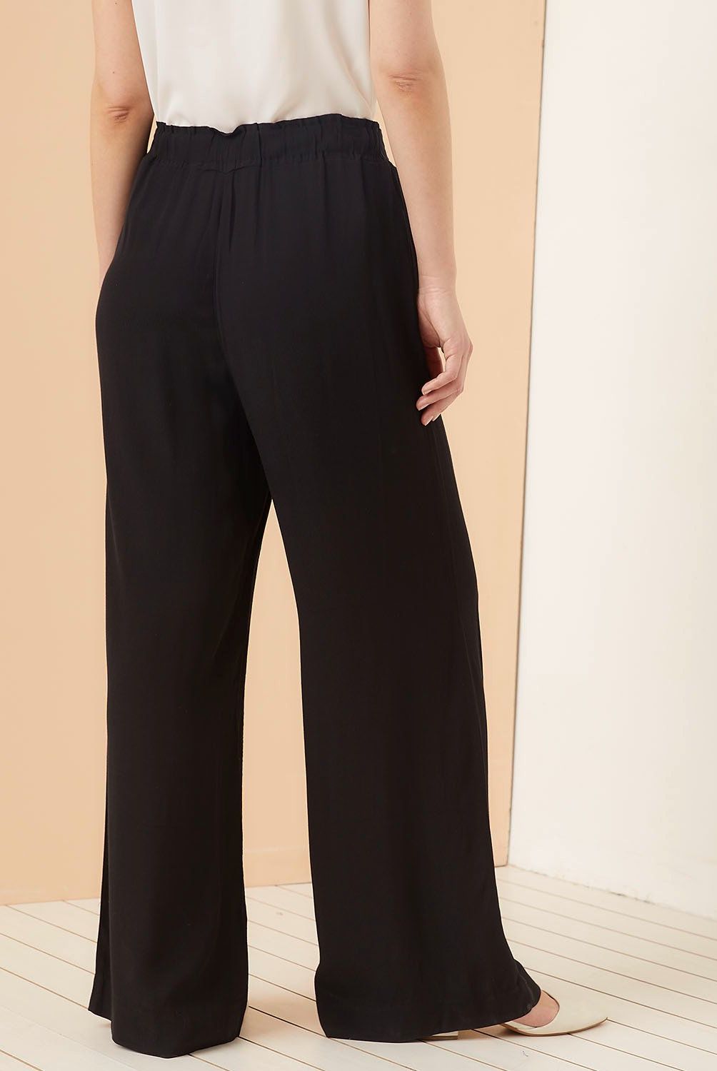 ELLE - Pantalón Wide Leg Tiro Alto Mujer Elle