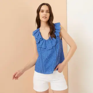 ELLE - Blusa Sin Mangas Algodón Mujer