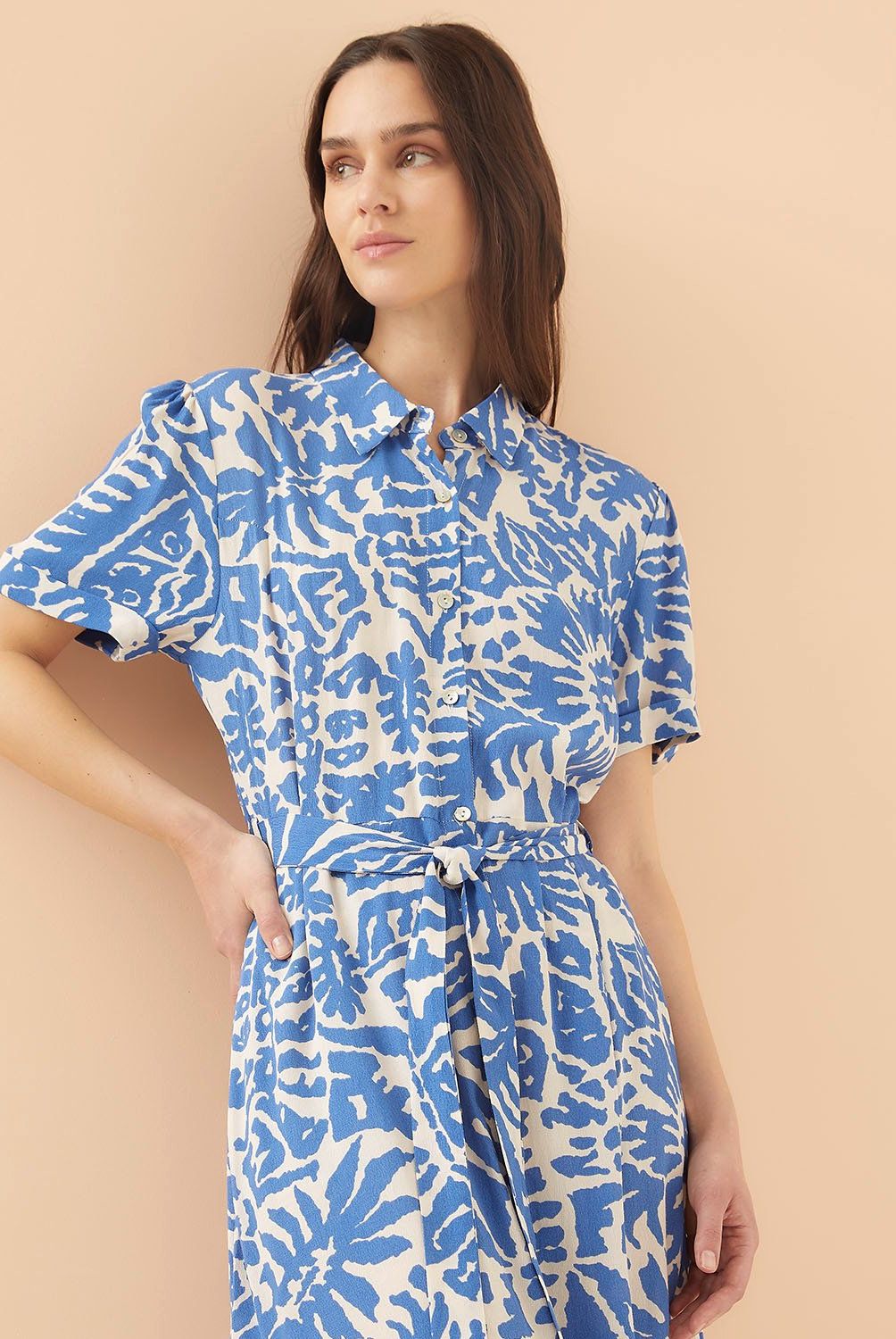 ELLE - Vestido Camisero Midi Mujer Elle