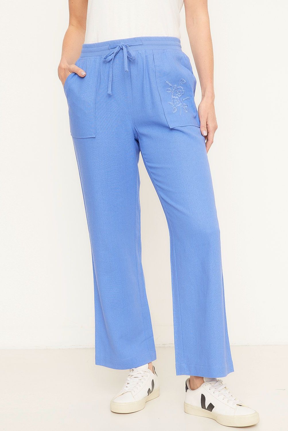 NEWPORT - Pantalón Wide Leg Tiro Alto Mujer Newport