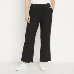 NEWPORT - Pantalón Tiro Alto Lino Mujer