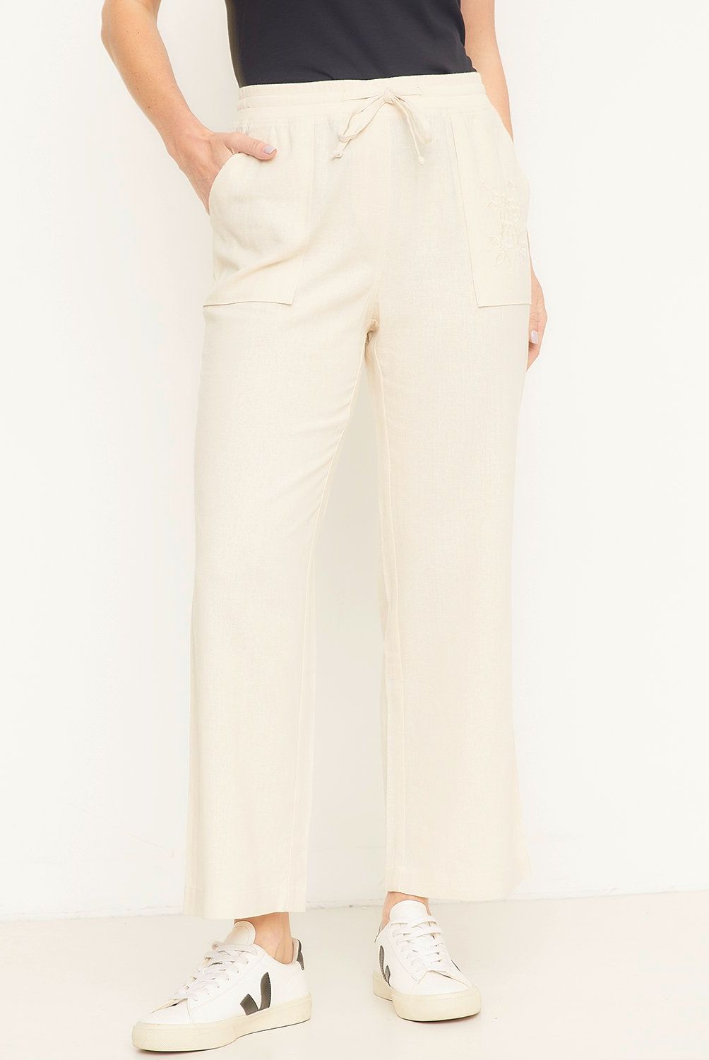 NEWPORT - Pantalón Wide Leg Tiro Alto Mujer Newport
