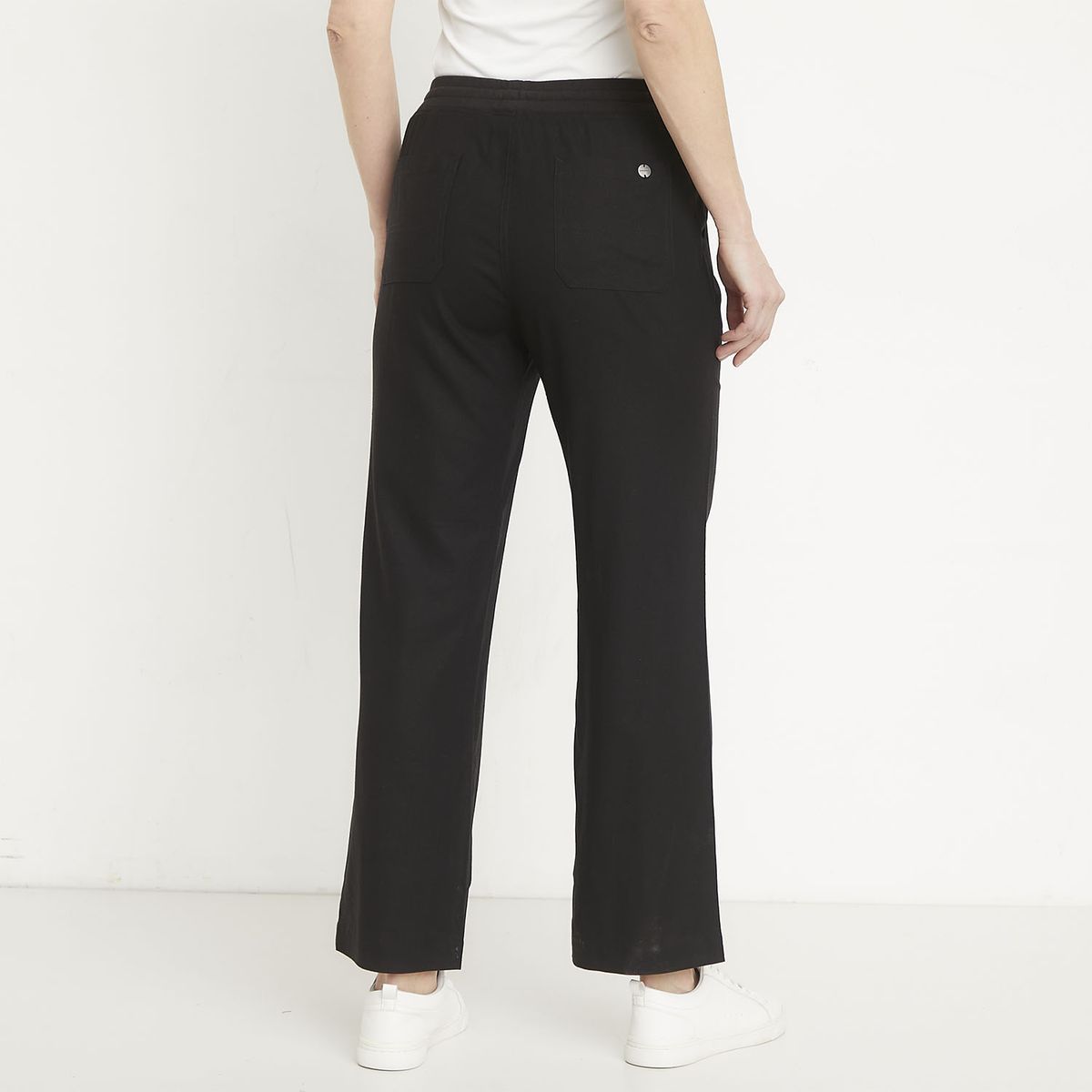 NEWPORT - Pantalón Tiro Alto Lino Mujer Newport