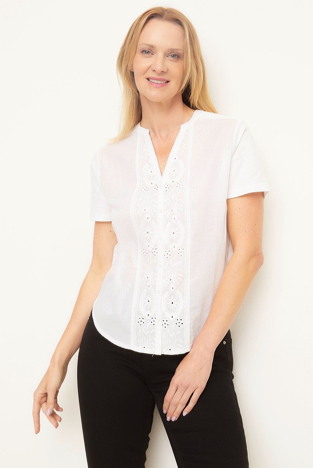NEWPORT - Blusa Manga Corta Mujer Newport