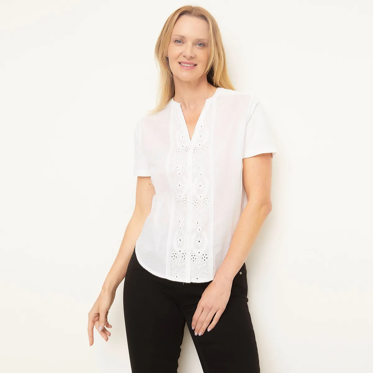 NEWPORT - Blusa Manga Corta Mujer Newport