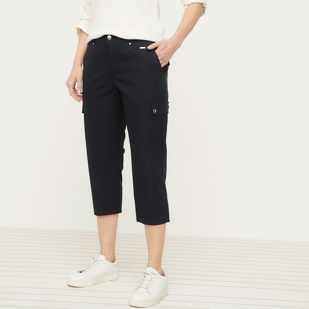 NEWPORT - Pantalón Capri Mujer Tiro Medio Newport