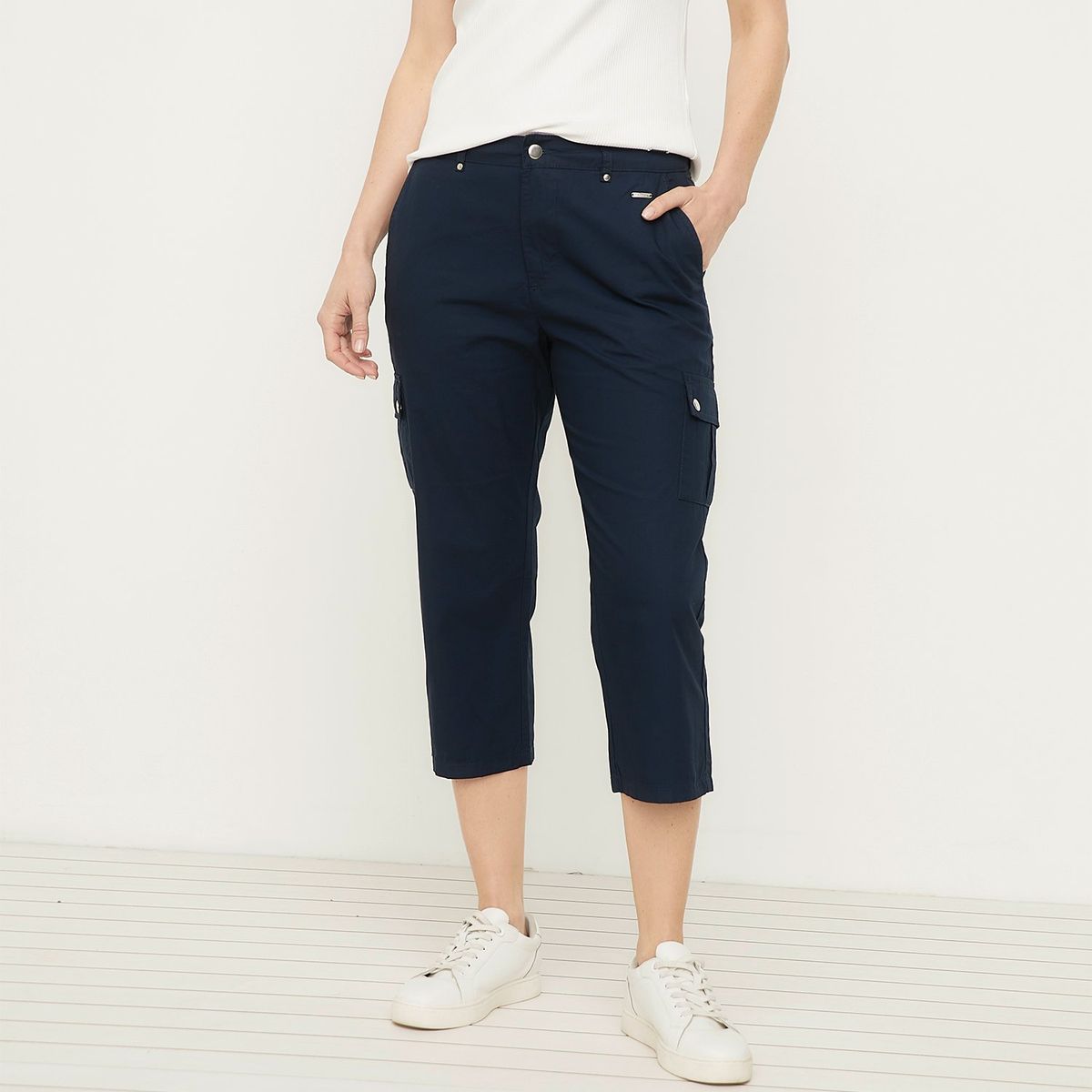 NEWPORT - Pantalón Capri Mujer Tiro Medio Newport