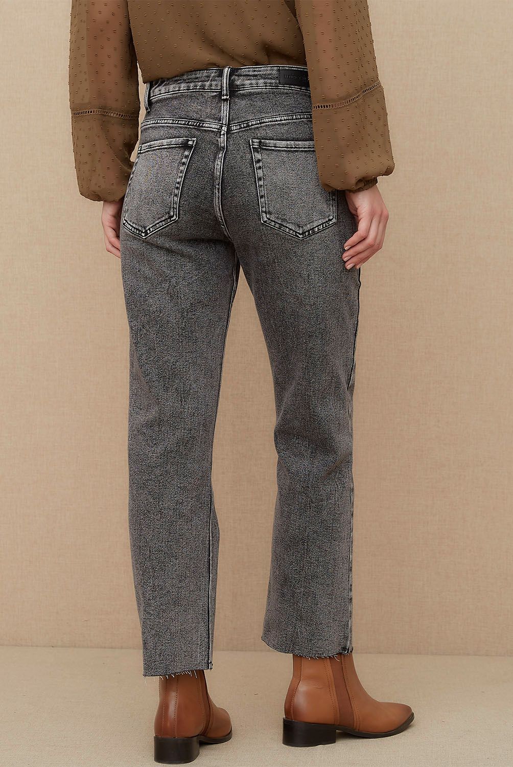 UNIVERSITY CLUB - Jeans Straight Tiro Alto Mujer University Club