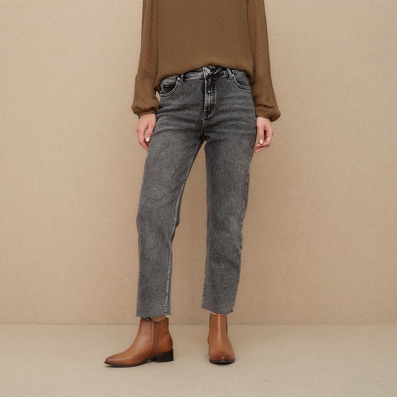 UNIVERSITY CLUB - Jeans Straight Tiro Alto Mujer University Club