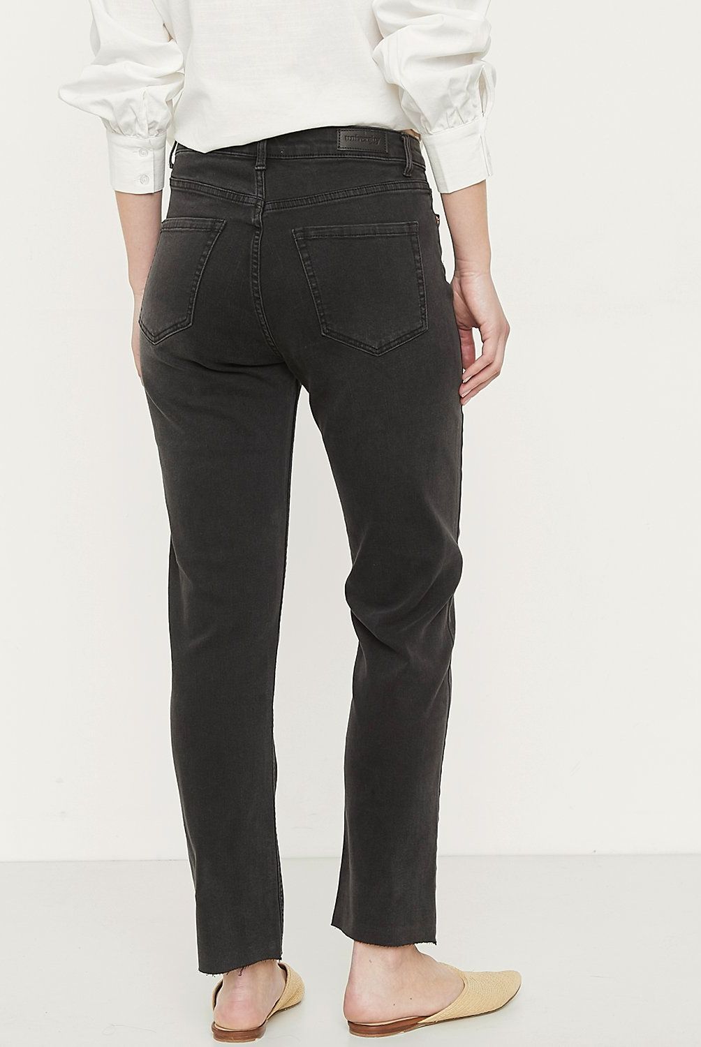 UNIVERSITY CLUB - Jeans Straight Tiro Alto Mujer University Club