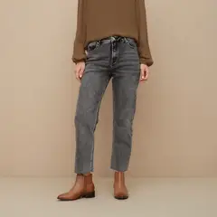UNIVERSITY CLUB - Jeans Straight Tiro Alto Mujer