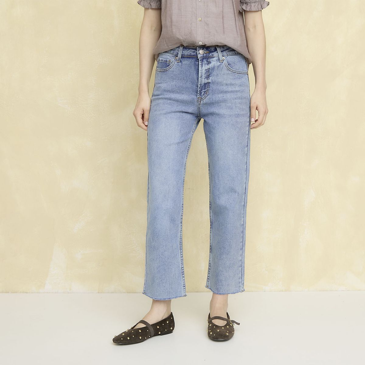 UNIVERSITY CLUB - Jeans Straight Tiro Alto Mujer University Club