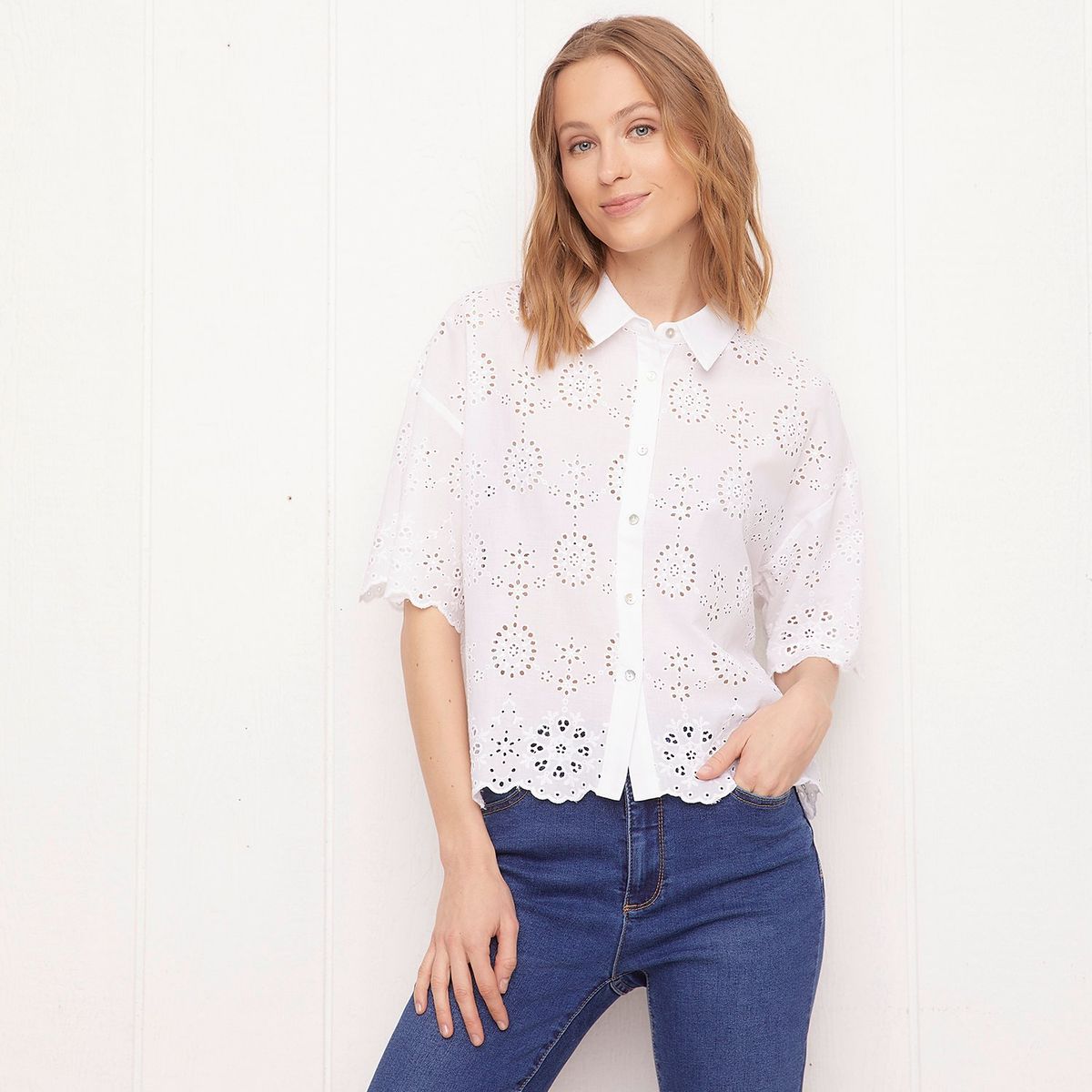 UNIVERSITY CLUB - Blusa Manga Corta Algodón Mujer University Club