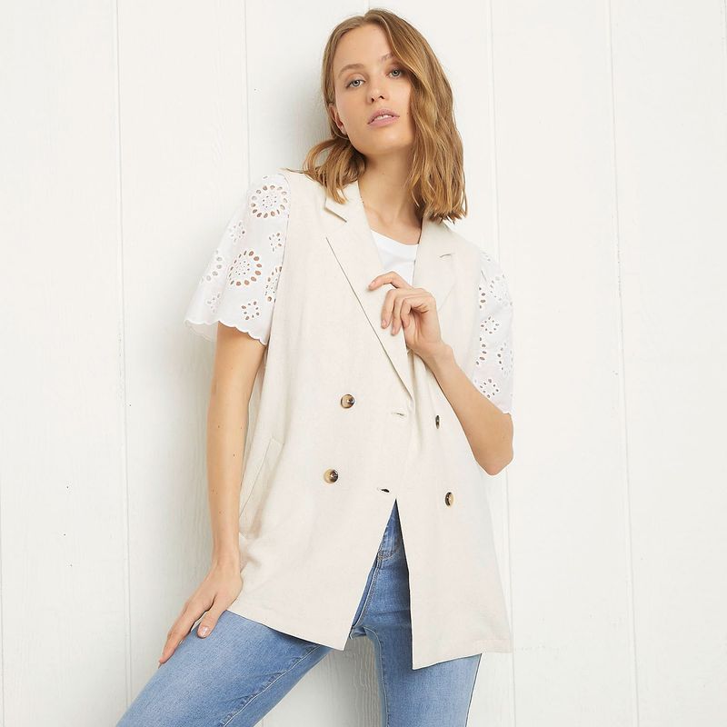 UNIVERSITY CLUB - Blazer Long Fit Lino Mujer University Club