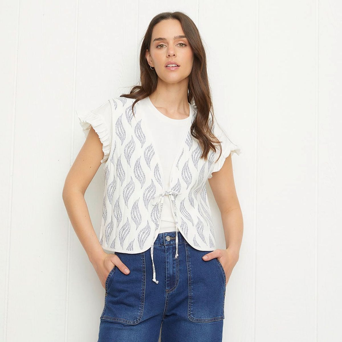 UNIVERSITY CLUB - Chaqueta Vest Lino Mujer University Club