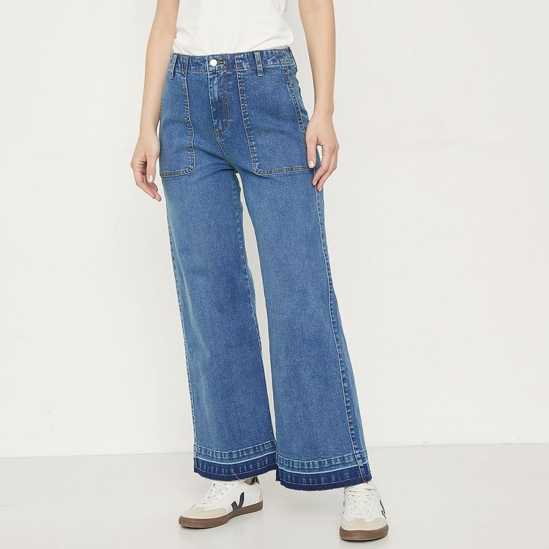 UNIVERSITY CLUB - Jeans Wide Leg Tiro Alto Mujer University Club