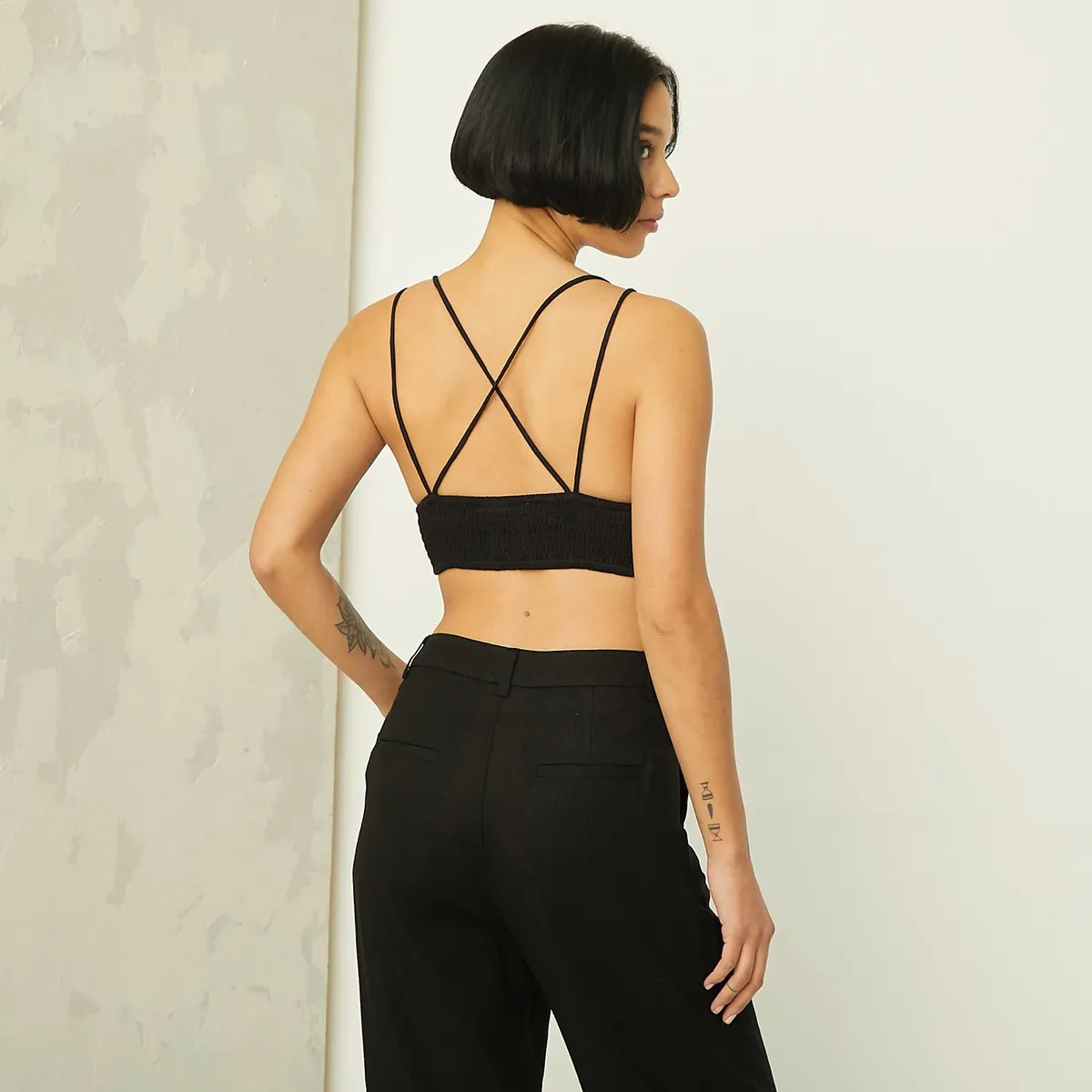 AMERICANINO - Blusa Cropped Sin Mangas Mujer Americanino