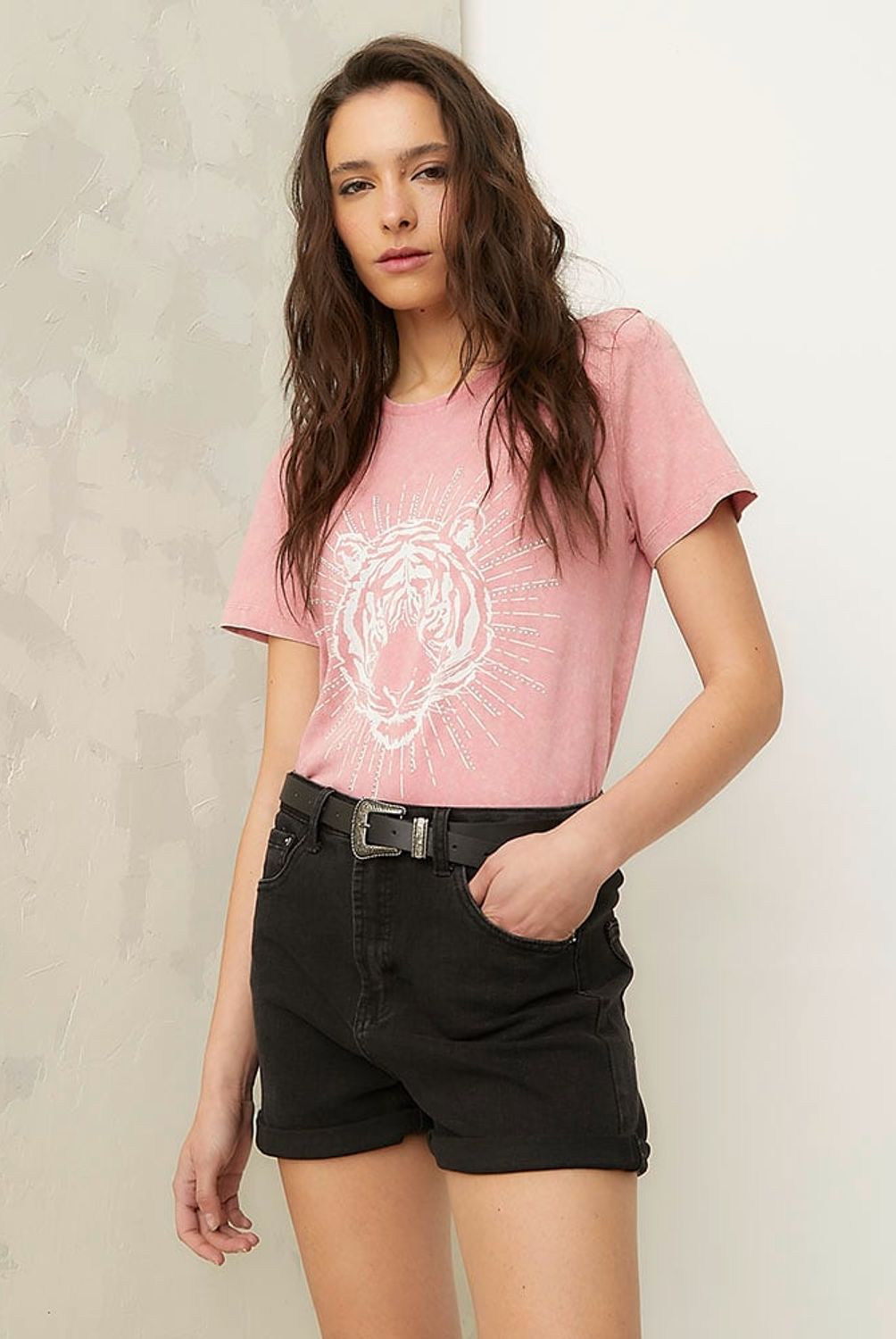 AMERICANINO - Polera Americanino Manga Corta Mujer Estampada Algodón