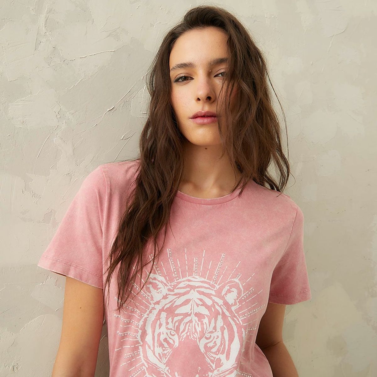 AMERICANINO - Polera Americanino Manga Corta Mujer Estampada Algodón