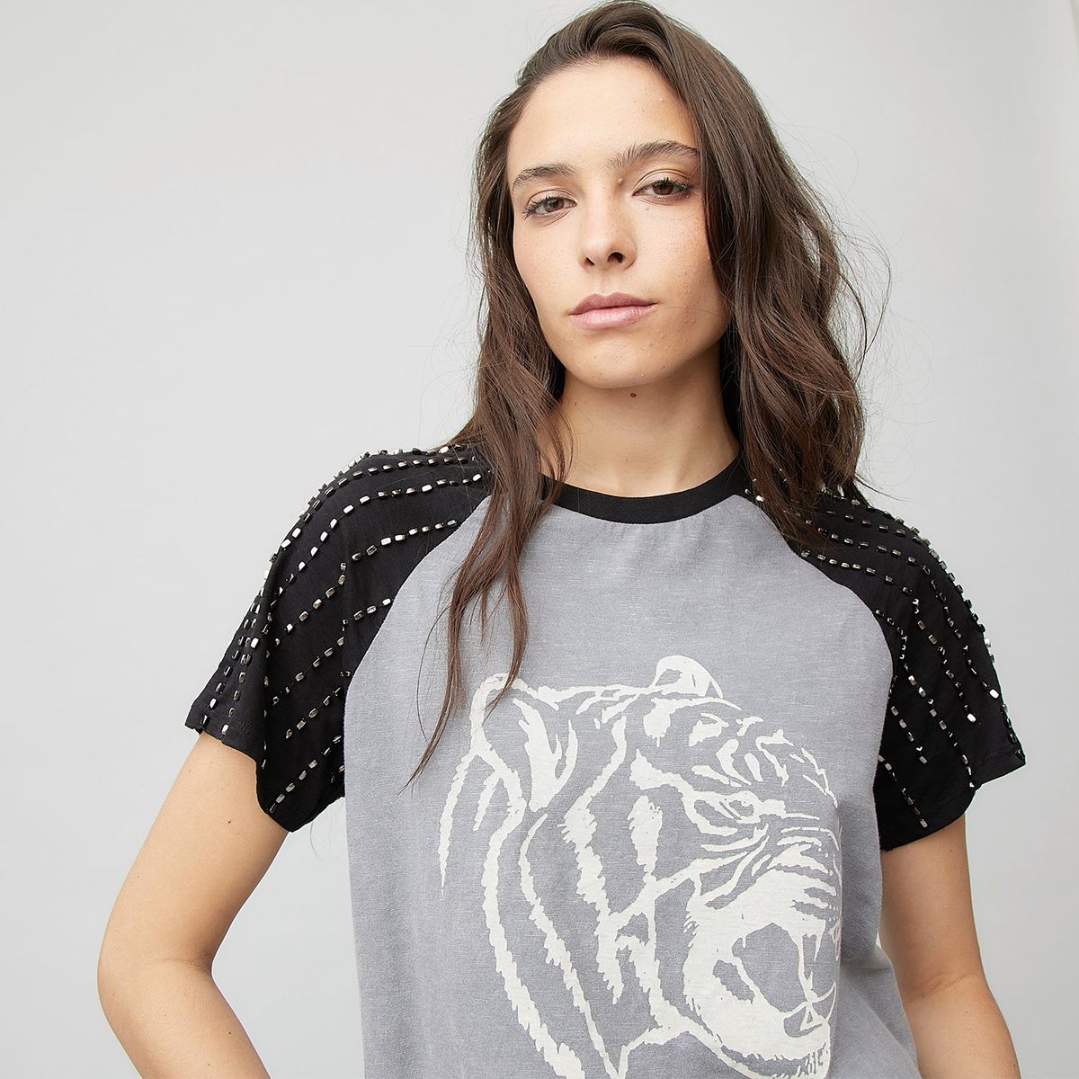 AMERICANINO - Polera Mujer Americanino Manga Corta Algodón Estampada