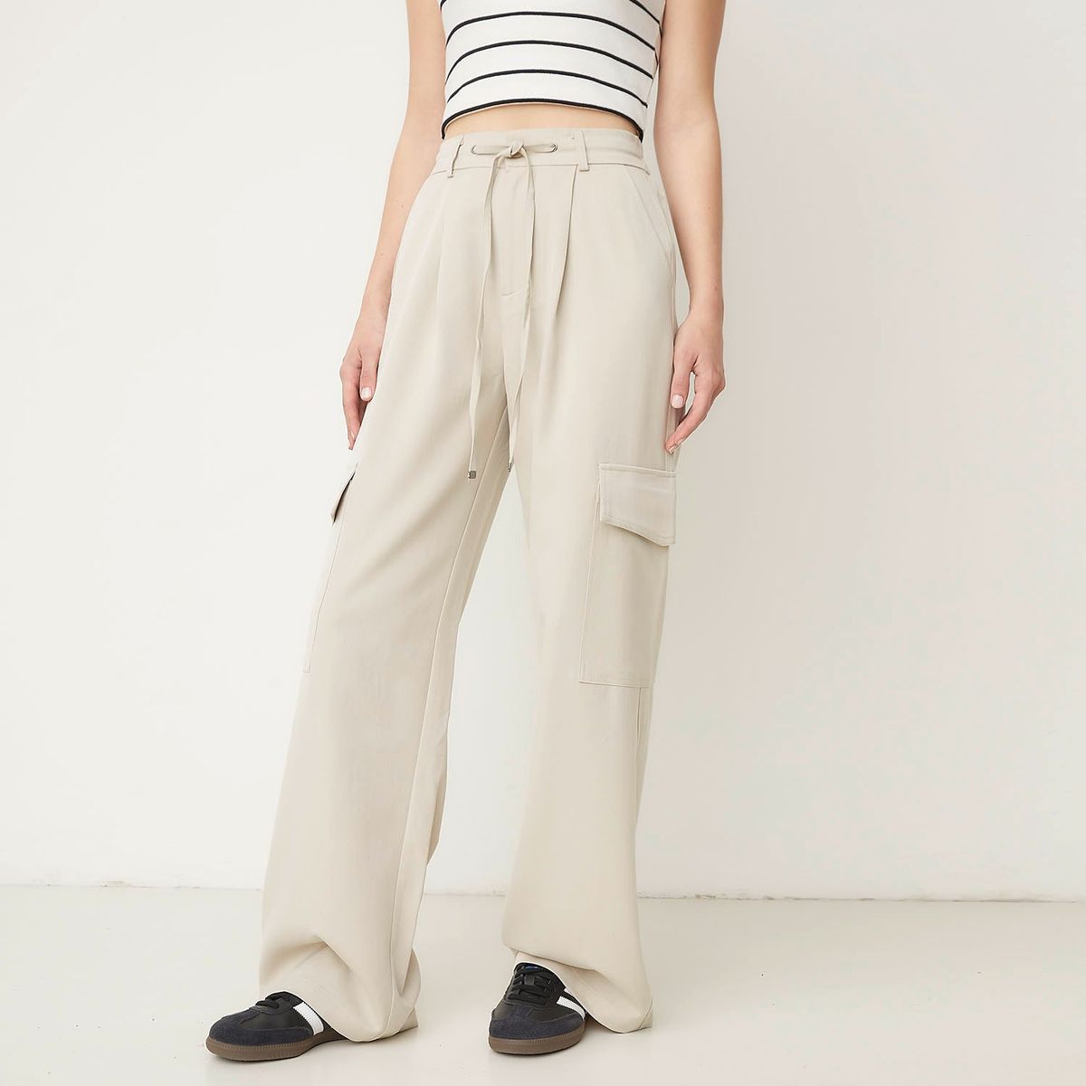 SYBILLA - Pantalón Sastre Cargo Tiro Alto Mujer Sybilla