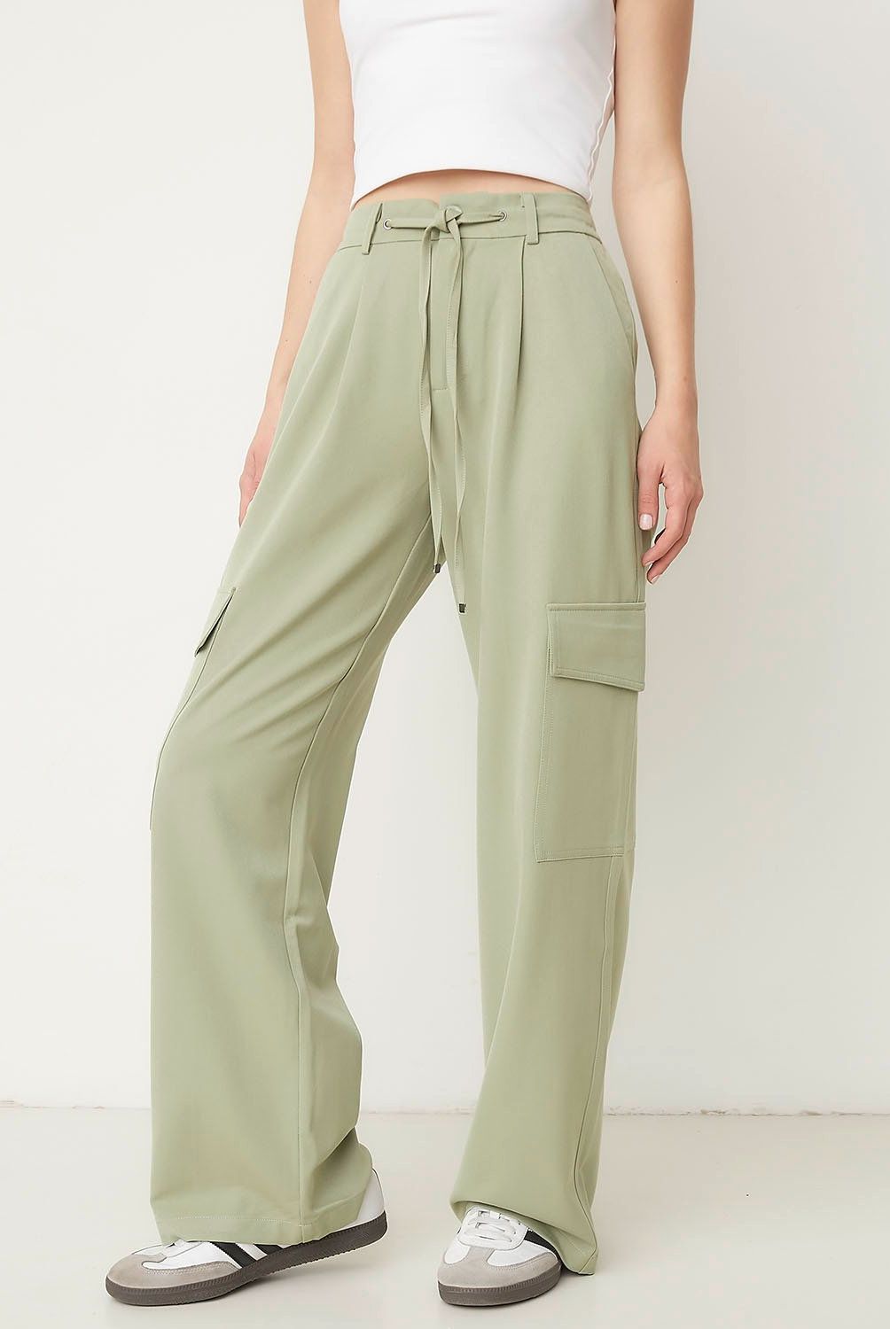 SYBILLA - Pantalón Sastre Cargo Tiro Alto Mujer Sybilla