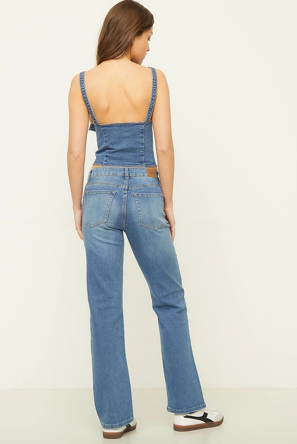 SYBILLA - Jeans Straight Tiro Alto Mujer Sybilla