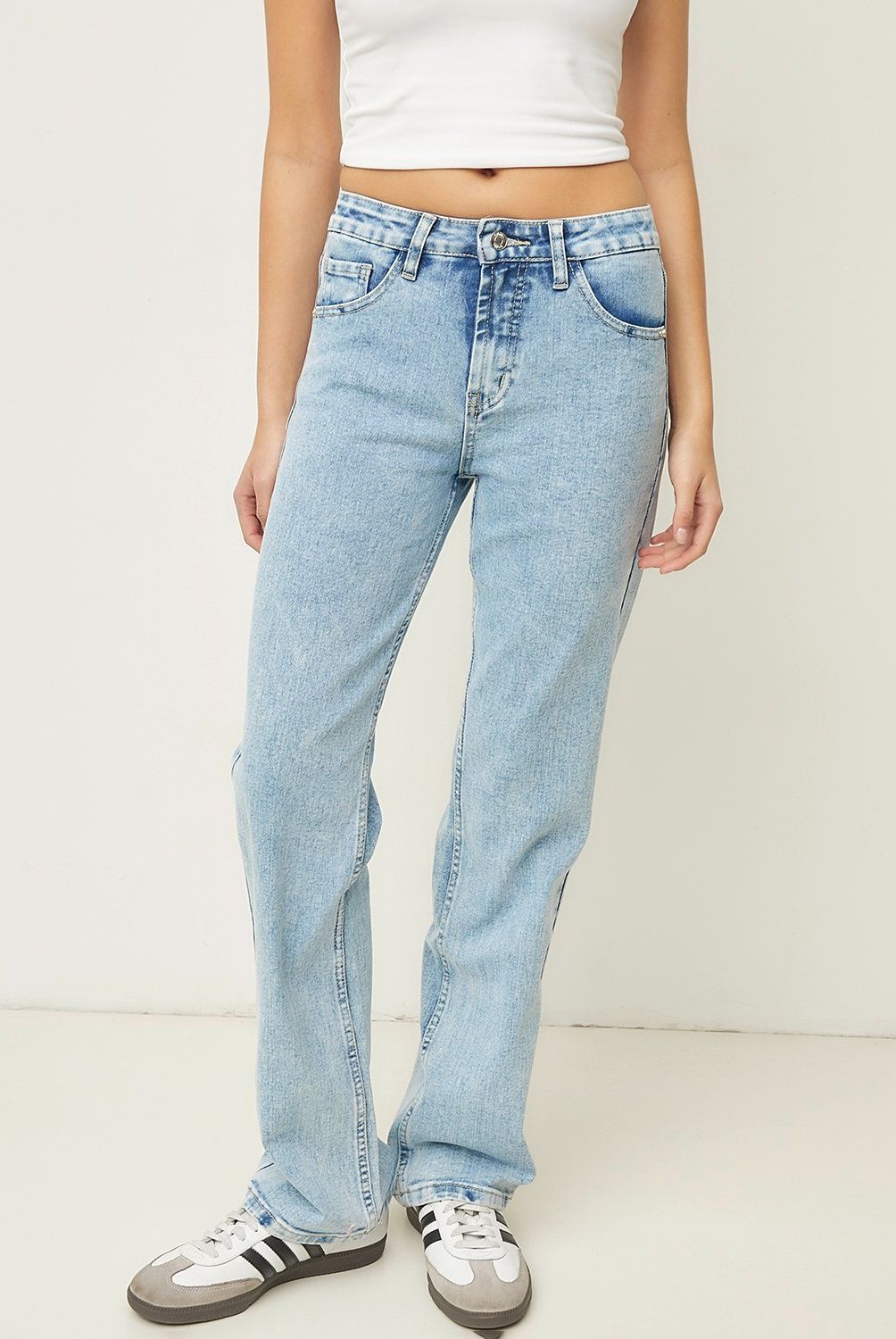 SYBILLA - Jeans Straight Tiro Alto Mujer Sybilla