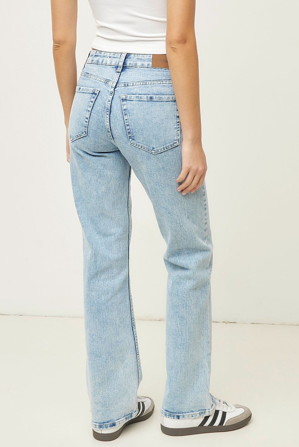 SYBILLA - Jeans Straight Tiro Alto Mujer Sybilla