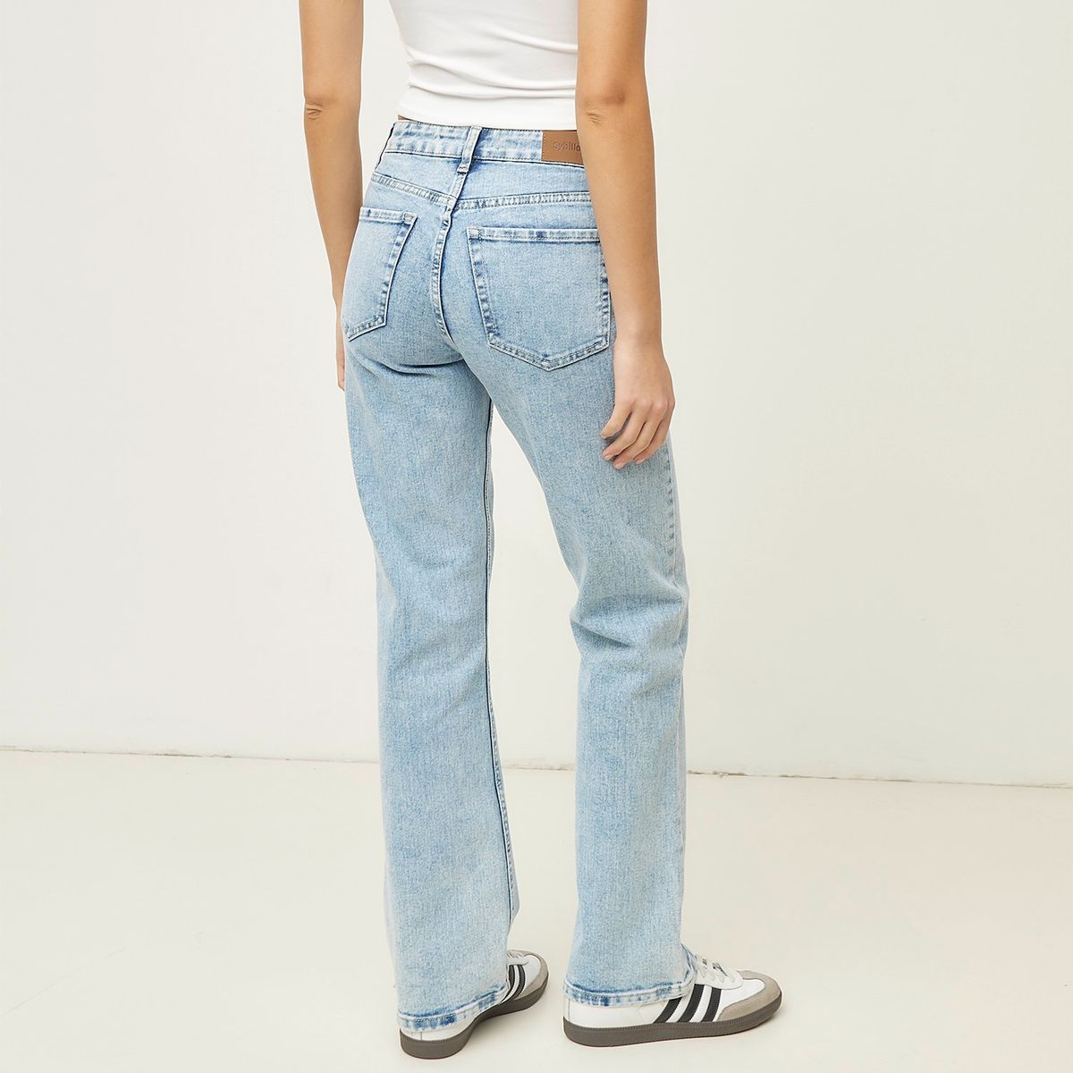 SYBILLA - Jeans Straight Tiro Alto Mujer Sybilla