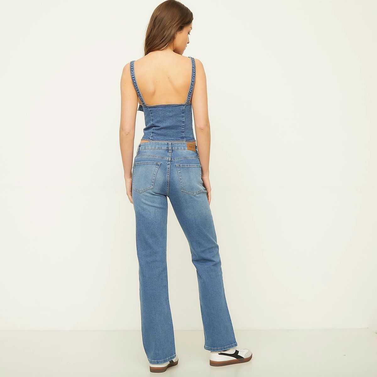SYBILLA - Jeans Straight Tiro Alto Mujer Sybilla