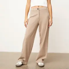 SYBILLA - Pantalón Wide Leg Tiro Alto Mujer Casual