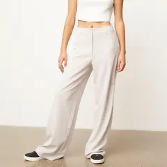 SYBILLA - Pantalón Wide Leg Tiro Alto Mujer Casual