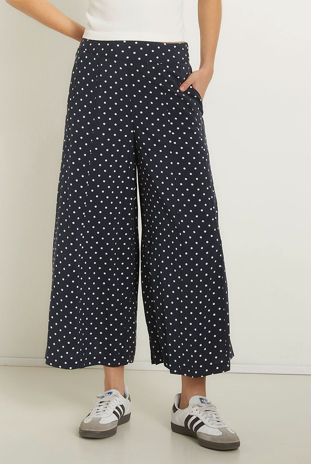 SYBILLA - Pantalón Culotte Sybilla Tiro Alto Estampado y Unicolor