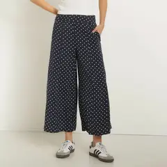 SYBILLA - Pantalón Culotte Tiro Alto Estampado y Unicolor