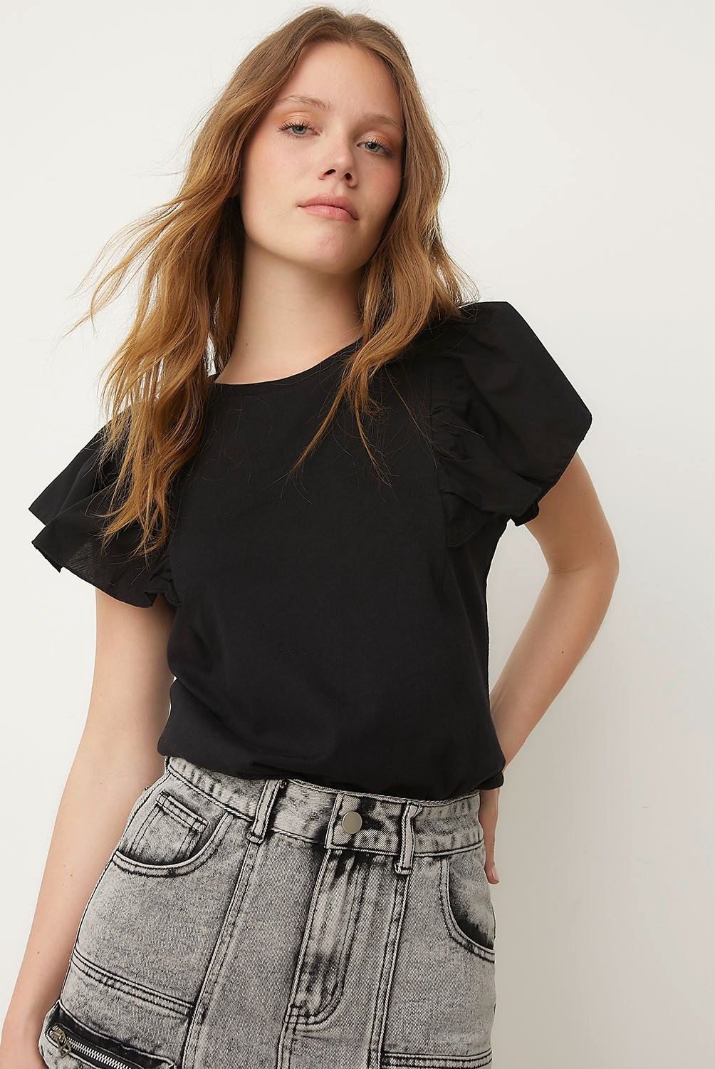 SYBILLA - Blusa Manga Corta Algodón Mujer Sybilla