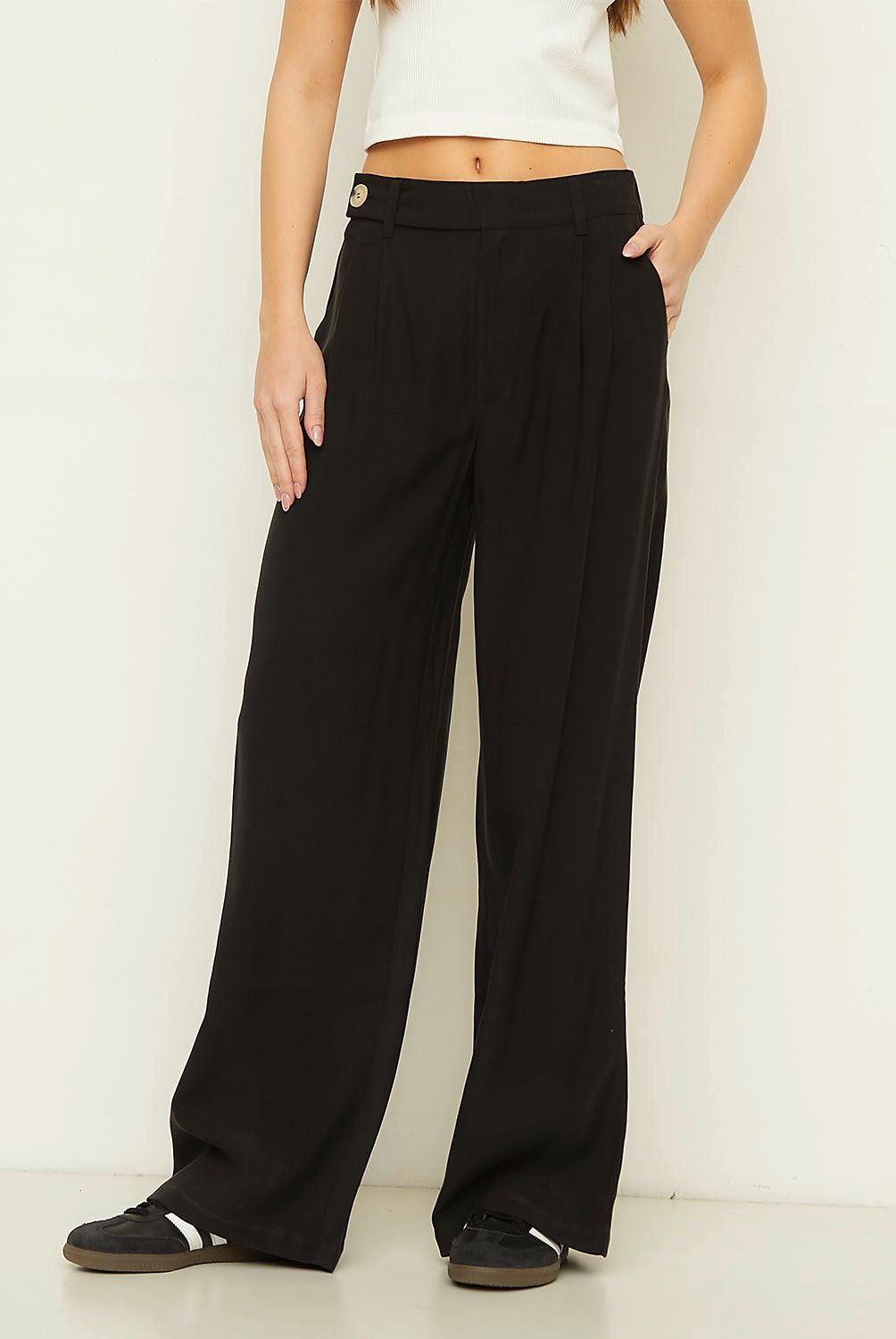 SYBILLA - Pantalón Sastrero Wide Leg Tiro Alto Mujer Sybilla