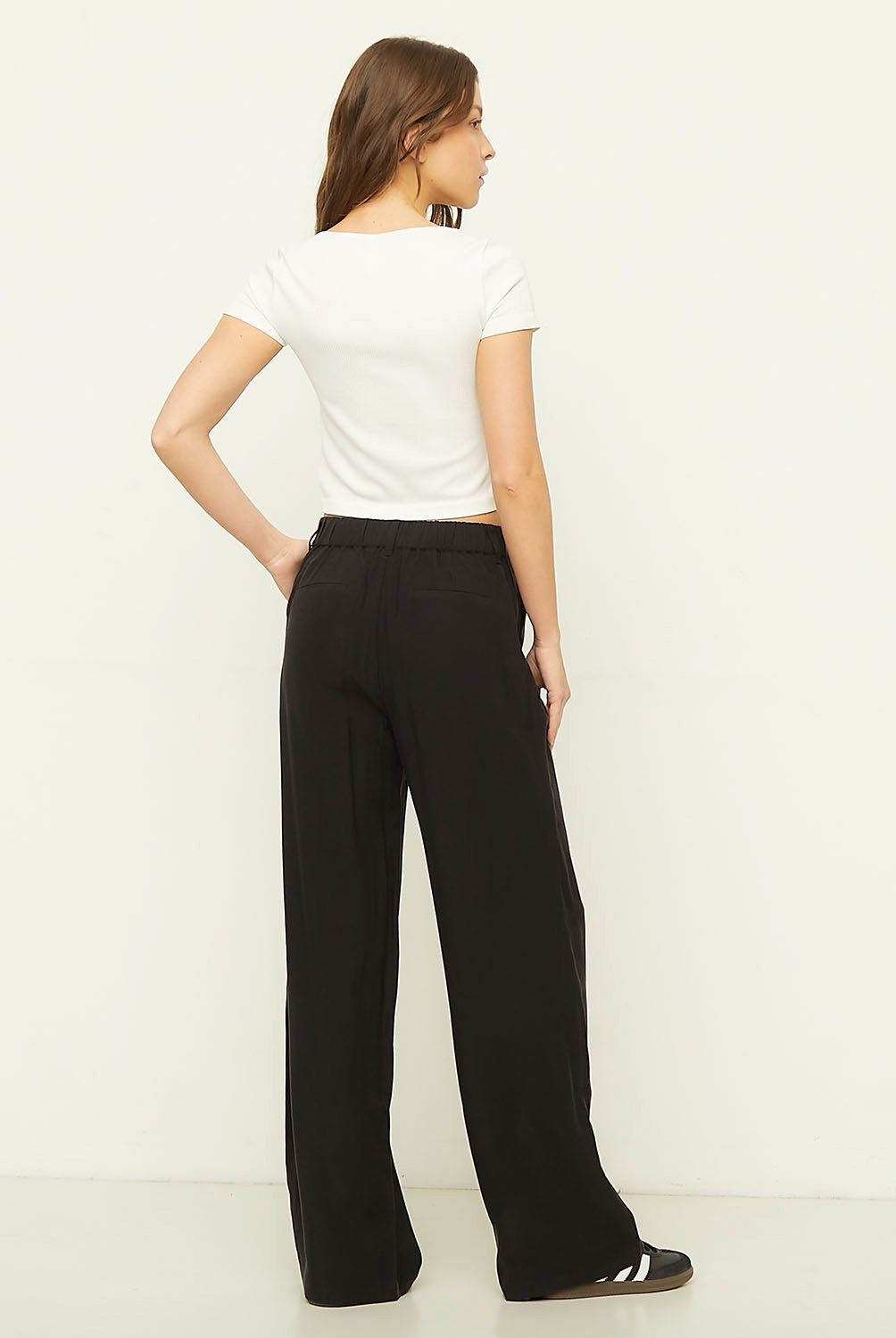 SYBILLA - Pantalón Sastrero Wide Leg Tiro Alto Mujer Sybilla