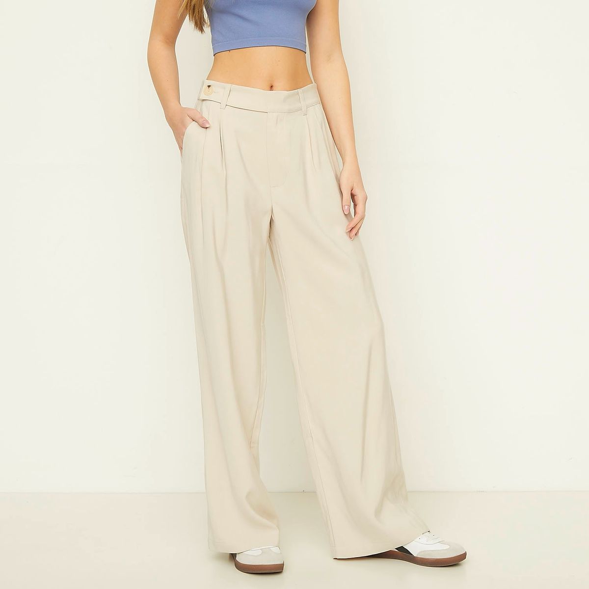 SYBILLA - Pantalón Sastrero Wide Leg Tiro Alto Mujer Sybilla