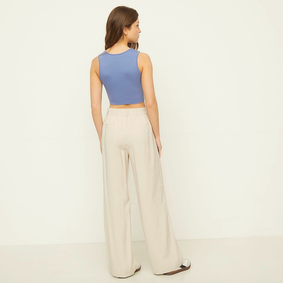 SYBILLA - Pantalón Sastrero Wide Leg Tiro Alto Mujer Sybilla