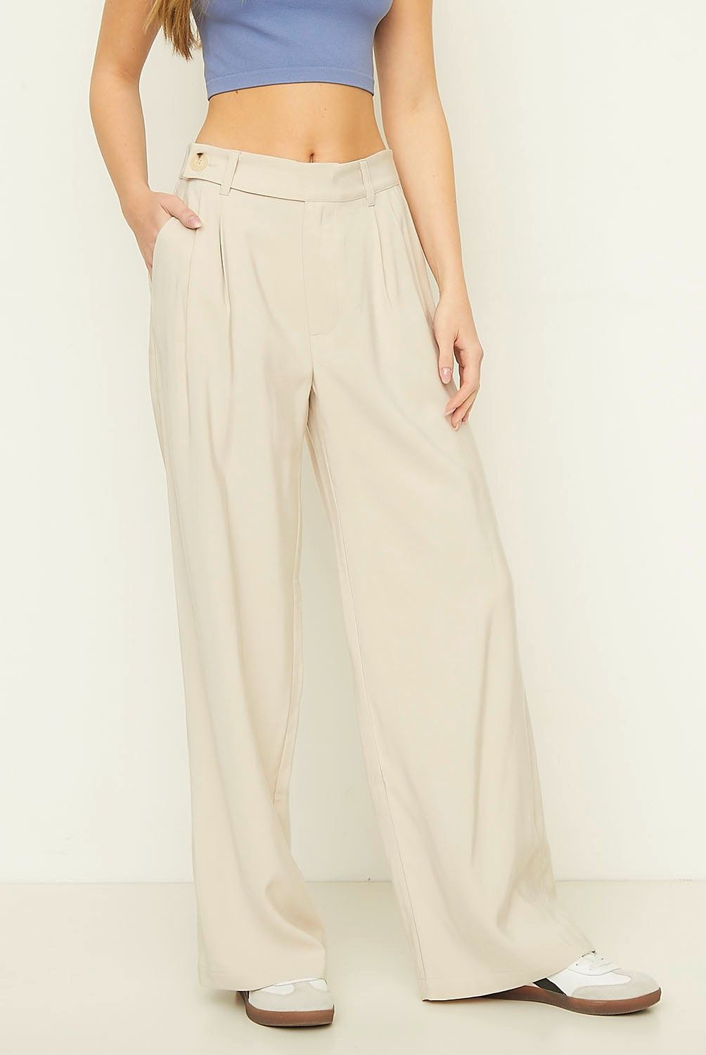 SYBILLA - Pantalón Sastrero Wide Leg Tiro Alto Mujer Sybilla