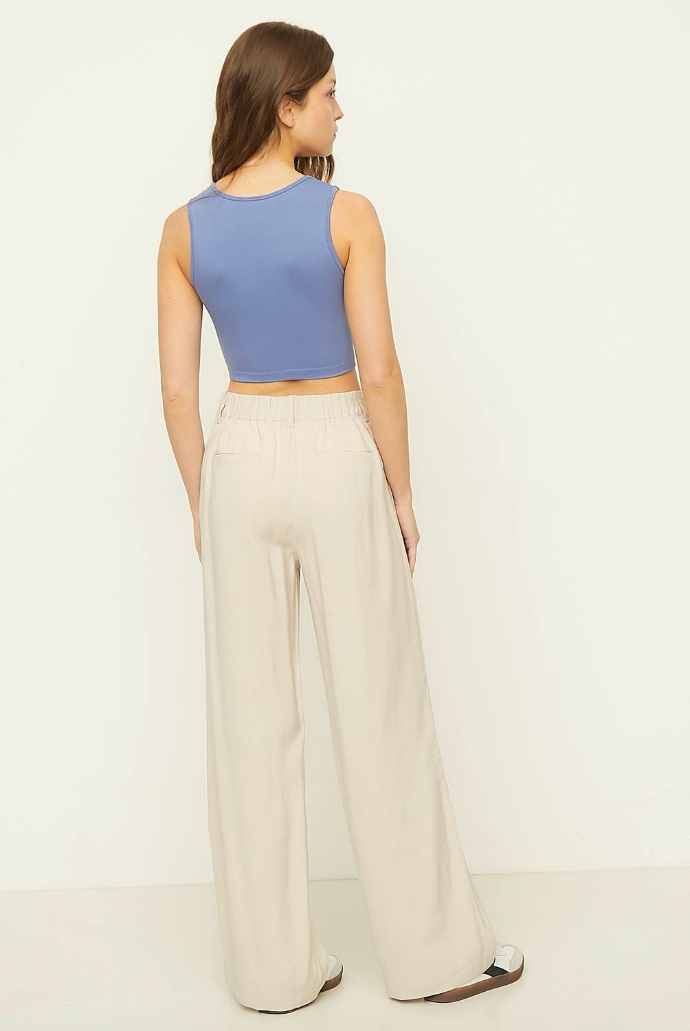 SYBILLA - Pantalón Sastrero Wide Leg Tiro Alto Mujer Sybilla