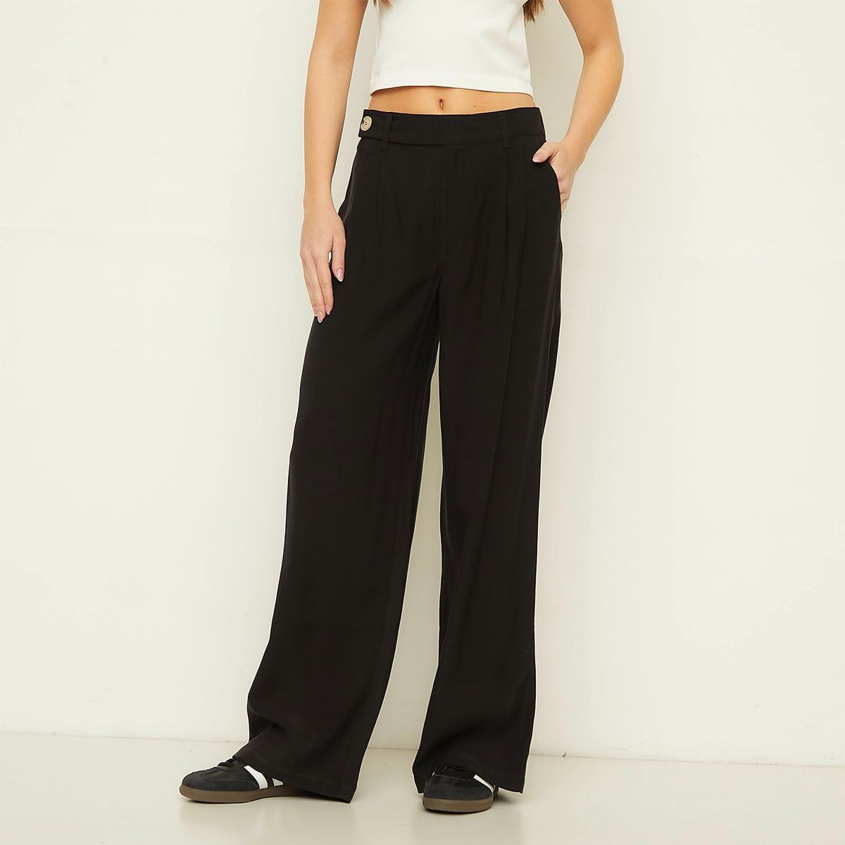 SYBILLA - Pantalón Sastrero Wide Leg Tiro Alto Mujer Sybilla