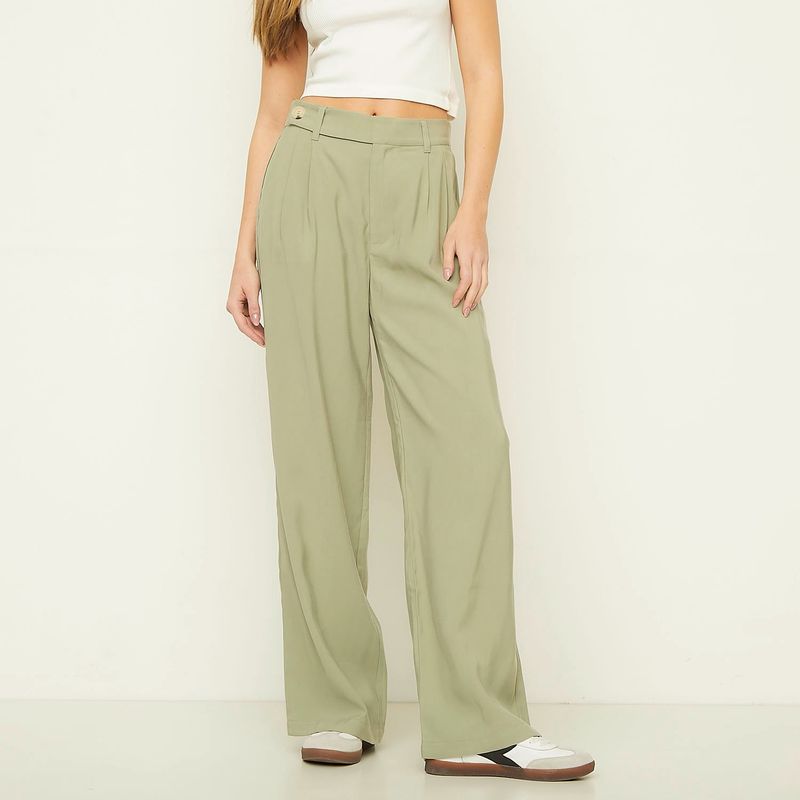 SYBILLA - Pantalón Sastrero Wide Leg Tiro Alto Mujer Sybilla
