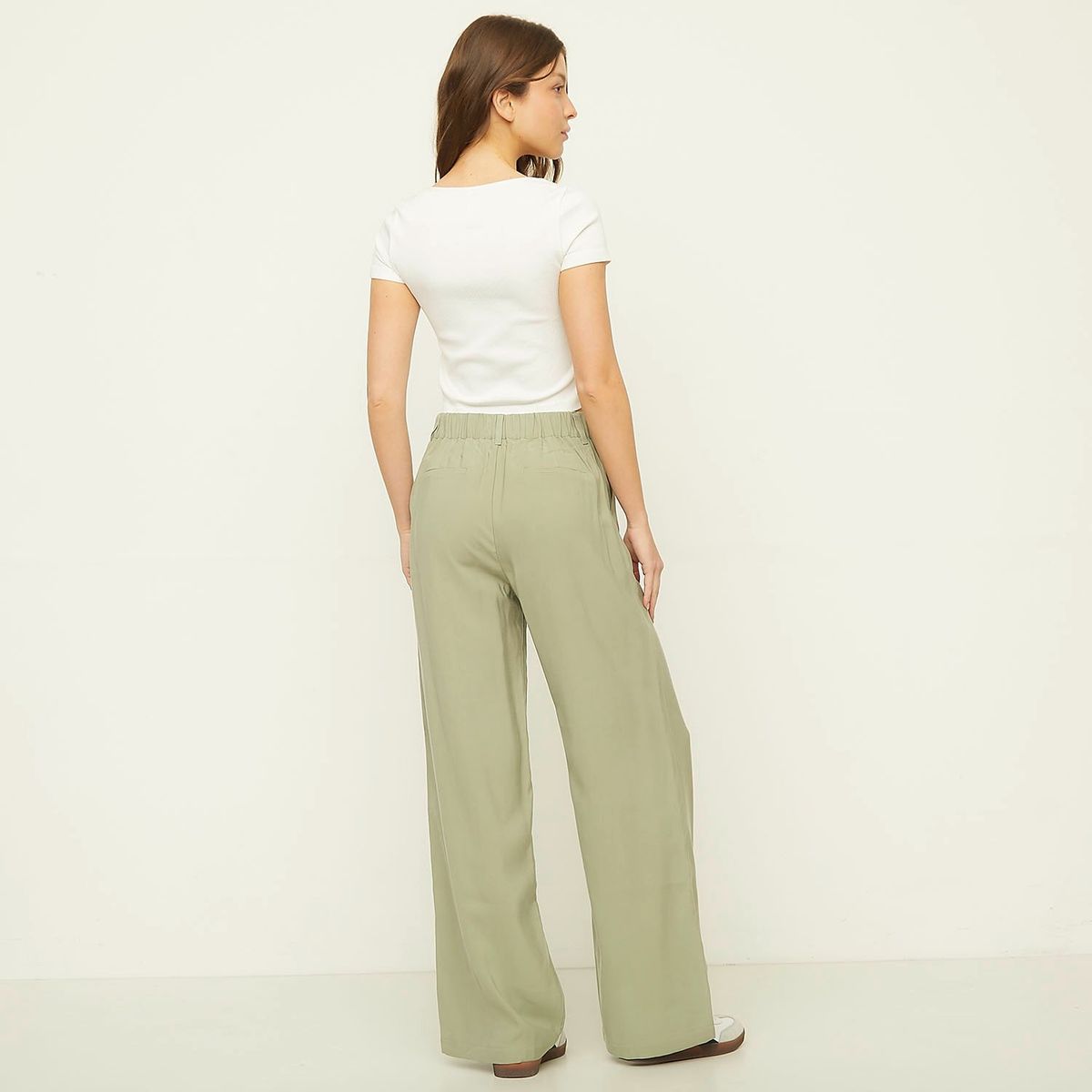 SYBILLA - Pantalón Sastrero Wide Leg Tiro Alto Mujer Sybilla