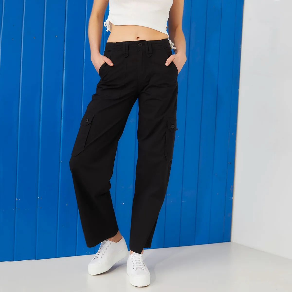 DOO AUSTRALIA - Jeans Cargo Tiro Medio Mujer Doo Australia