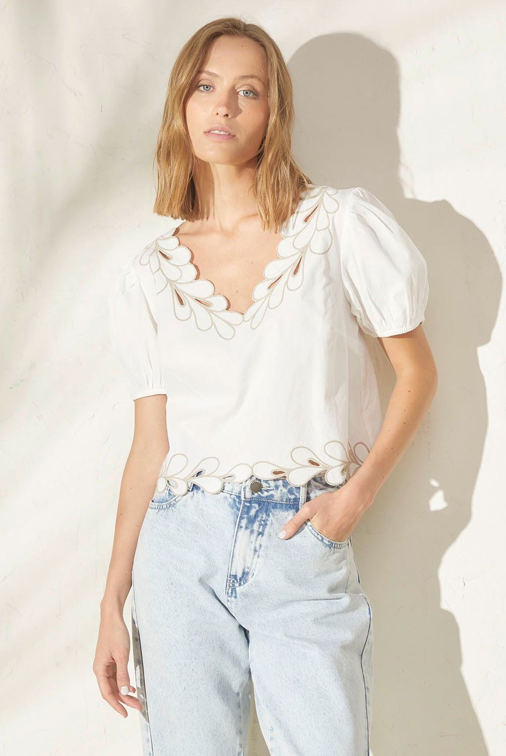 BASEMENT - Blusa Manga Corta Algodón Mujer Basement