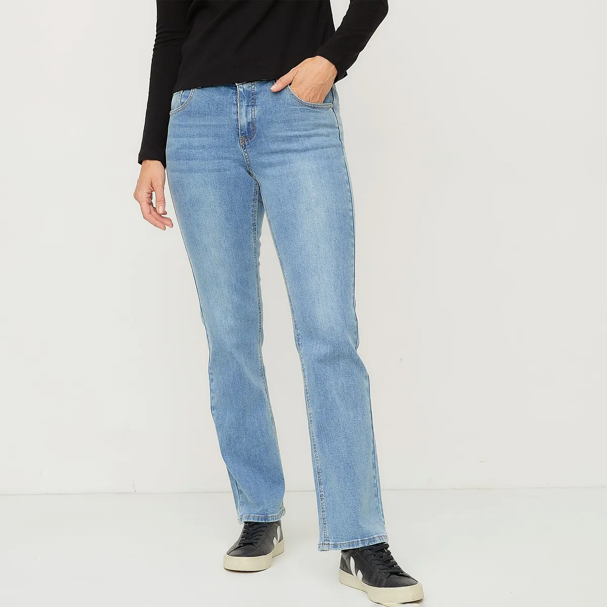 NEWPORT - Jeans Straight Tiro Medio Mujer Newport