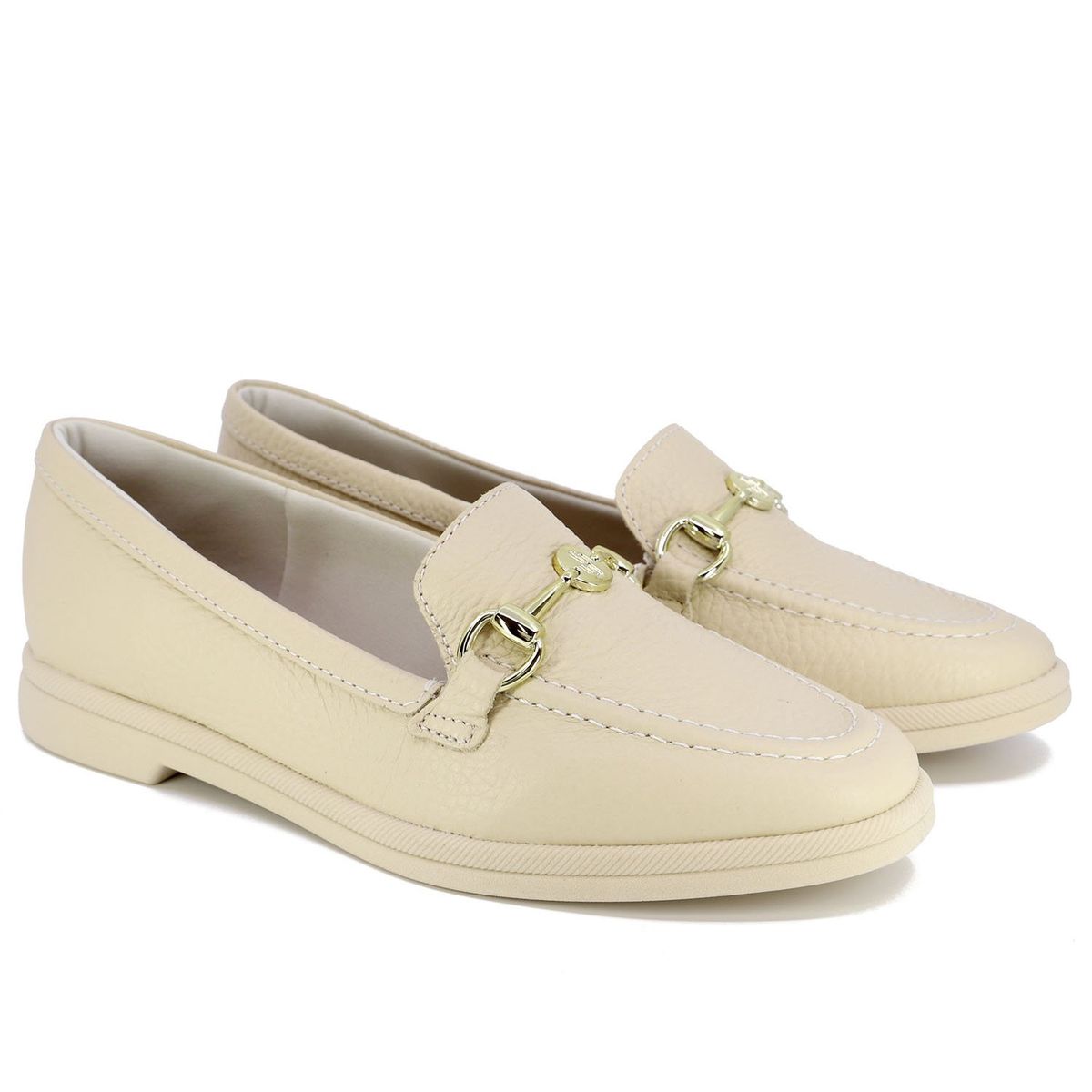 USAFLEX - Mocasín Mujer Cuero Beige Usaflex