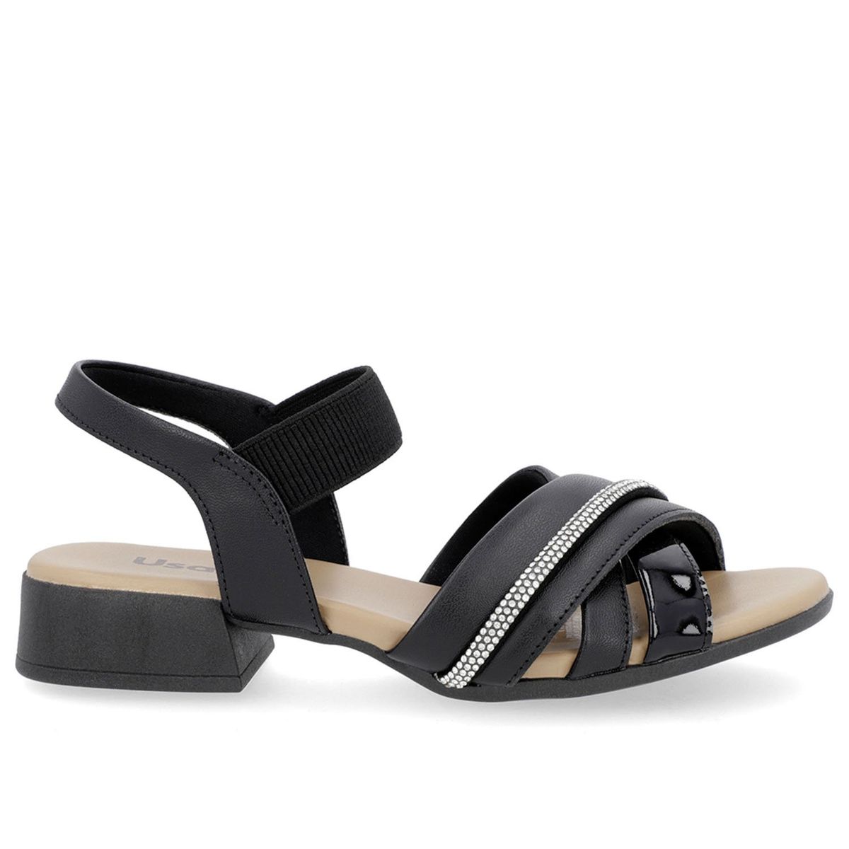 USAFLEX - Sandalia Mujer Cuero Negro Usaflex